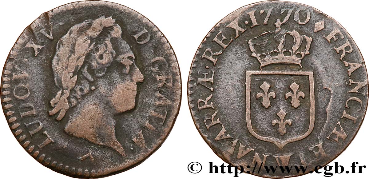 LOUIS XV THE WELL-BELOVED Demi-sol dit “à la vieille tête” 1770 Lille S
