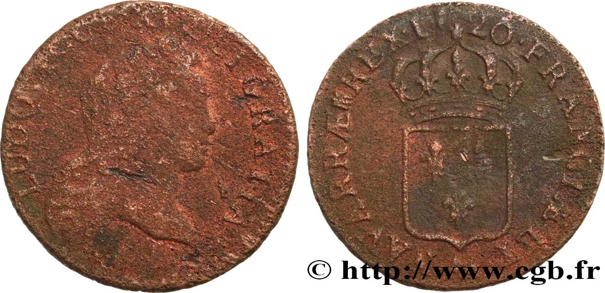 LOUIS XV THE WELL-BELOVED Demi-sol au buste enfantin 1720 Metz fS/S