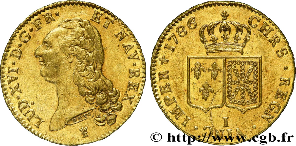 LOUIS XVI Double louis d’or aux écus accolés 1786 Limoges VZ