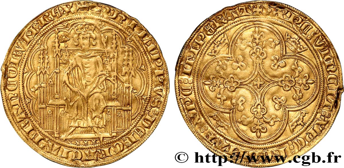PHILIP VI OF VALOIS Chaise d or 17/07/1346  XF