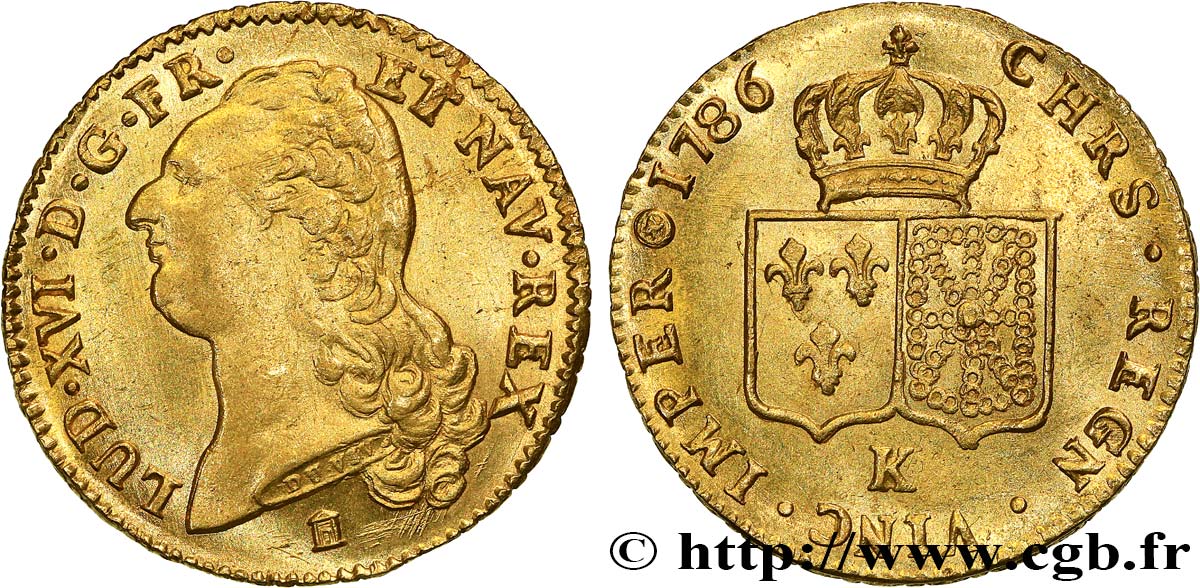 LOUIS XVI Double louis d’or aux écus accolés 1786 Bordeaux MS