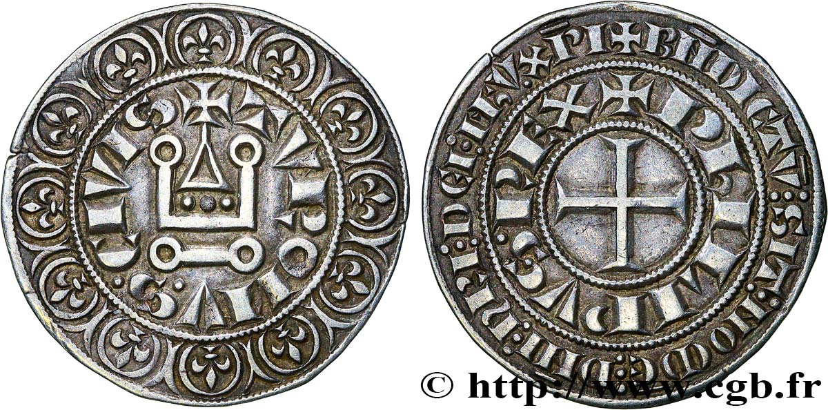 PHILIPPE III LE HARDI ET PHILIPPE IV LE BEL - MONNAYAGE COMMUN (à partir de 1280) Gros tournois  n.d.  TTB+