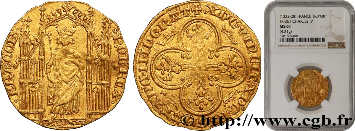 CHARLES IV  THE FAIR  Royal d or 16/02/1326  MS61