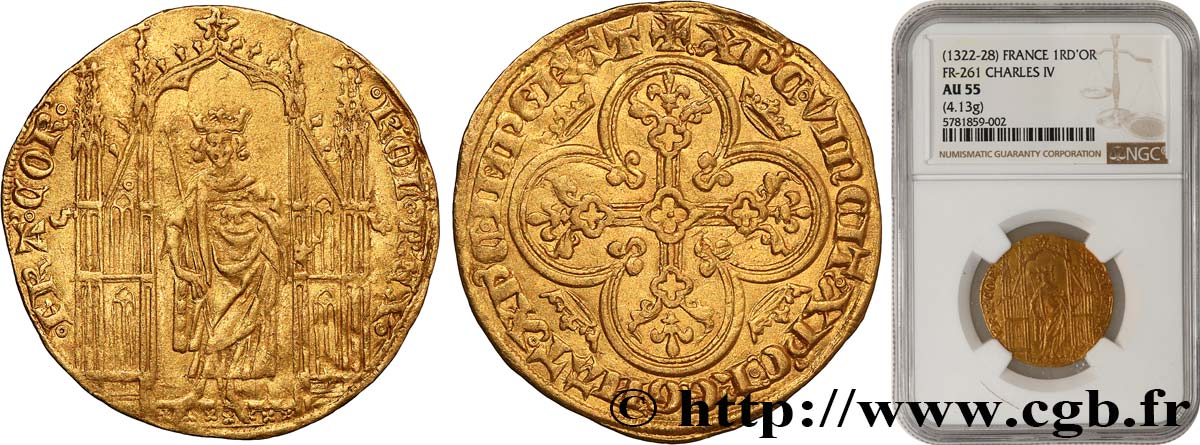 CARLOS IV  THE FAIR  Royal d or 16/02/1326  EBC55