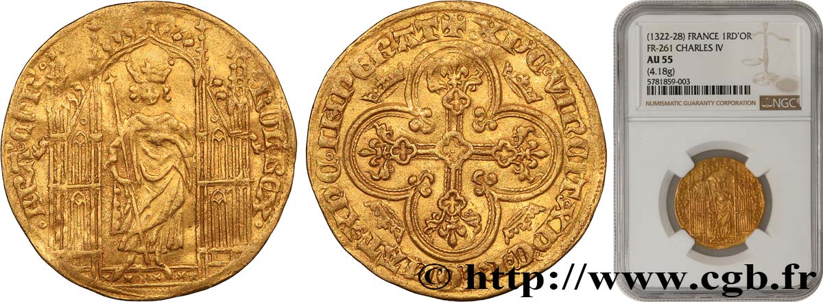 CARLOS IV  THE FAIR  Royal d or 16/02/1326  EBC55