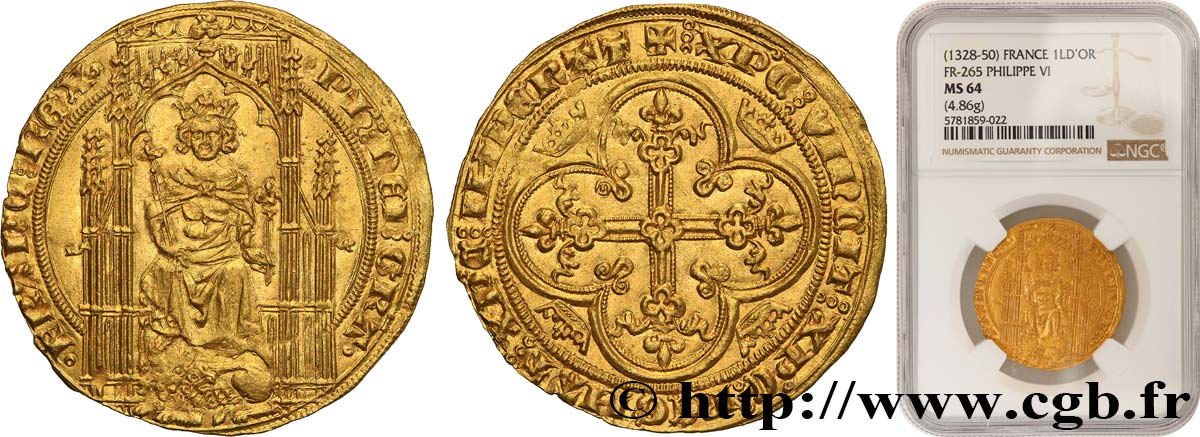 PHILIP VI OF VALOIS Lion d’or 31/10/1338  MS64