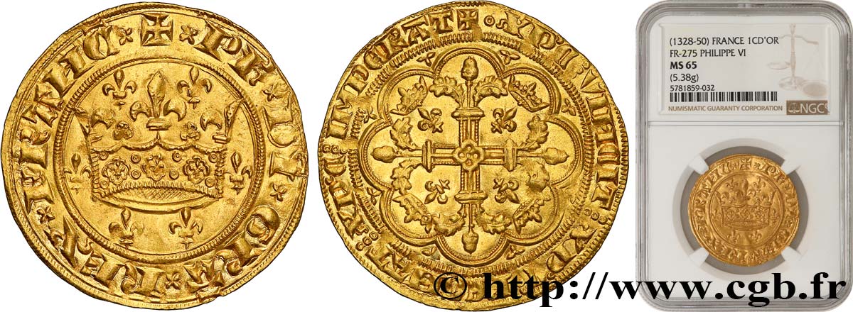 FELIPE VI OF VALOIS Couronne d or 29/01/1340  FDC65
