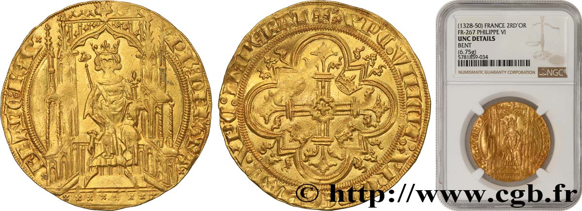 FILIPPO VI OF VALOIS Double d or 06/04/1340  SPL