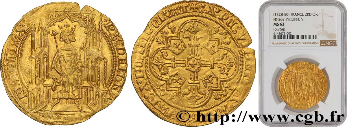 FILIPPO VI OF VALOIS Double d or 06/04/1340  SPL62