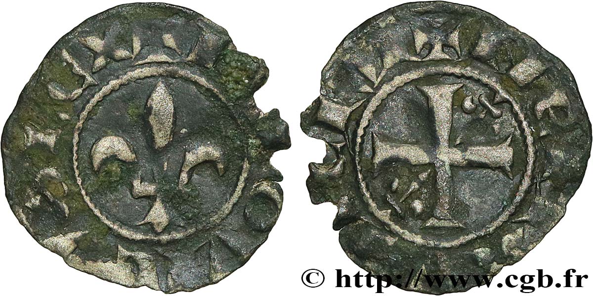 LOUIS IX  SAINT LOUIS  Obole c. 1244-1247 Nîmes VF/XF
