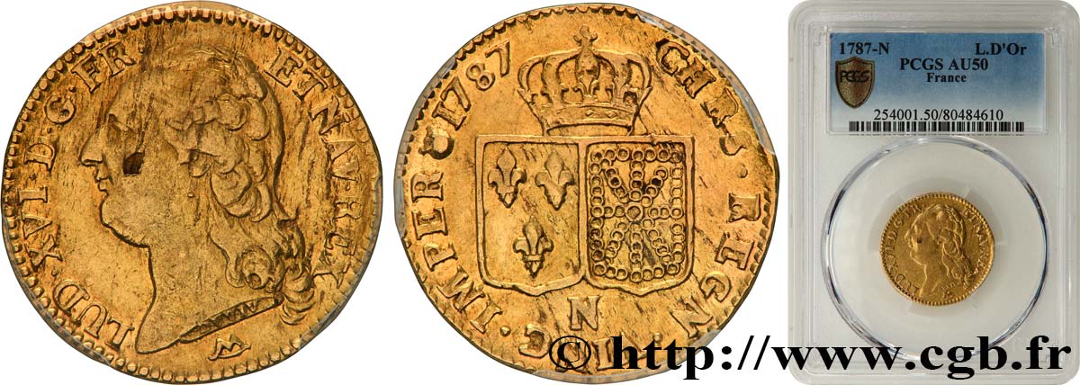 LOUIS XVI Louis d or aux écus accolés 1787 Montpellier SS50