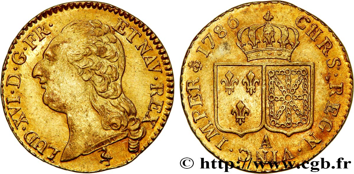 LOUIS XVI Louis d or aux écus accolés 1786 Paris TTB+/SUP