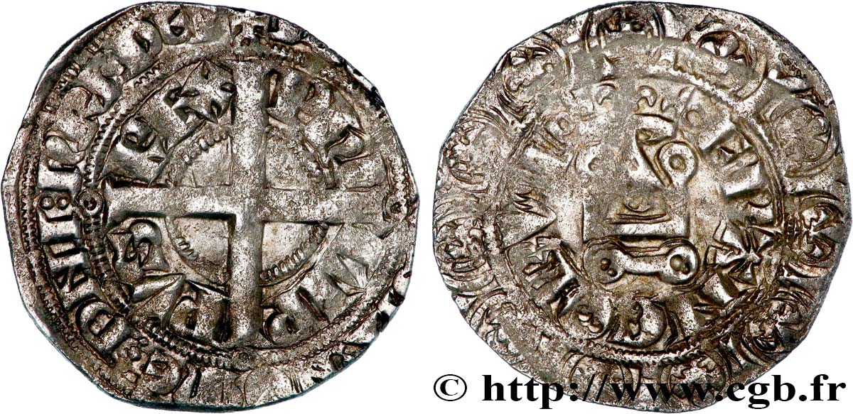 FILIPPO VI OF VALOIS Gros à la couronne n.d. s.l. q.BB/MB
