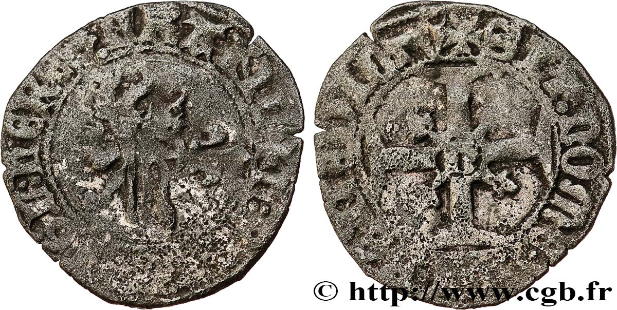 HENRY V OF LANCASTER Double tournois ou niquet dit  Léopard  30/11/1421 Rouen BC