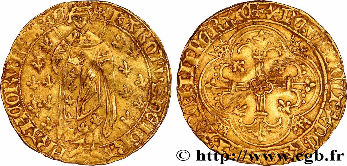 CHARLES VII  THE WELL SERVED  Royal d or n.d. Chinon XF