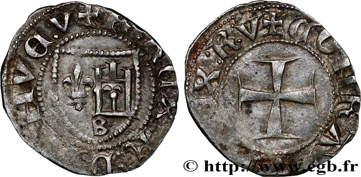 ITALY - CITY OF GENOA - CHARLES VI  THE MAD  OR  THE WELL-BELOVED  Petachina c. 1400 Gênes AU/XF