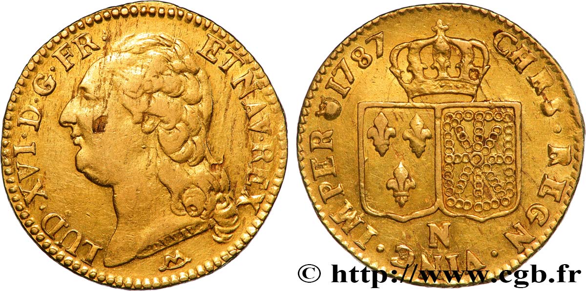 LOUIS XVI Louis d or aux écus accolés 1787 Montpellier MBC