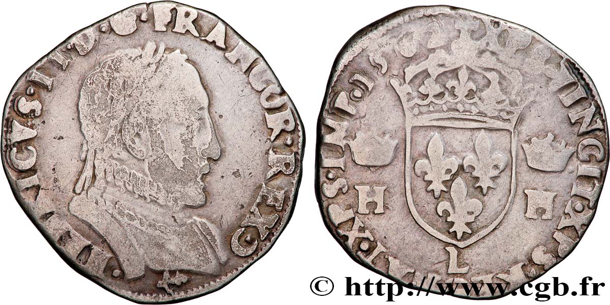 CHARLES IX. COINAGE AT THE NAME OF HENRY II Teston au buste lauré, 2e type 1562 Bayonne fSS