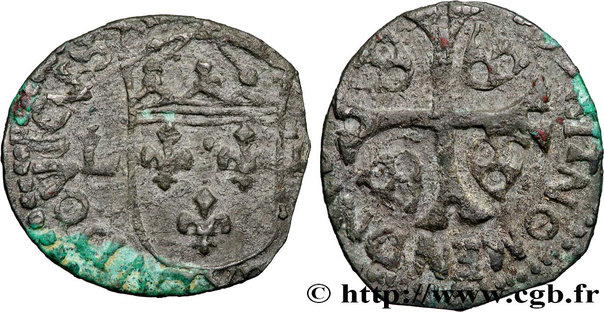 LOUIS XIII  Douzain, à la croix cantonnée de quatre couronnes (émission protestante) n.d. s.l. BC+