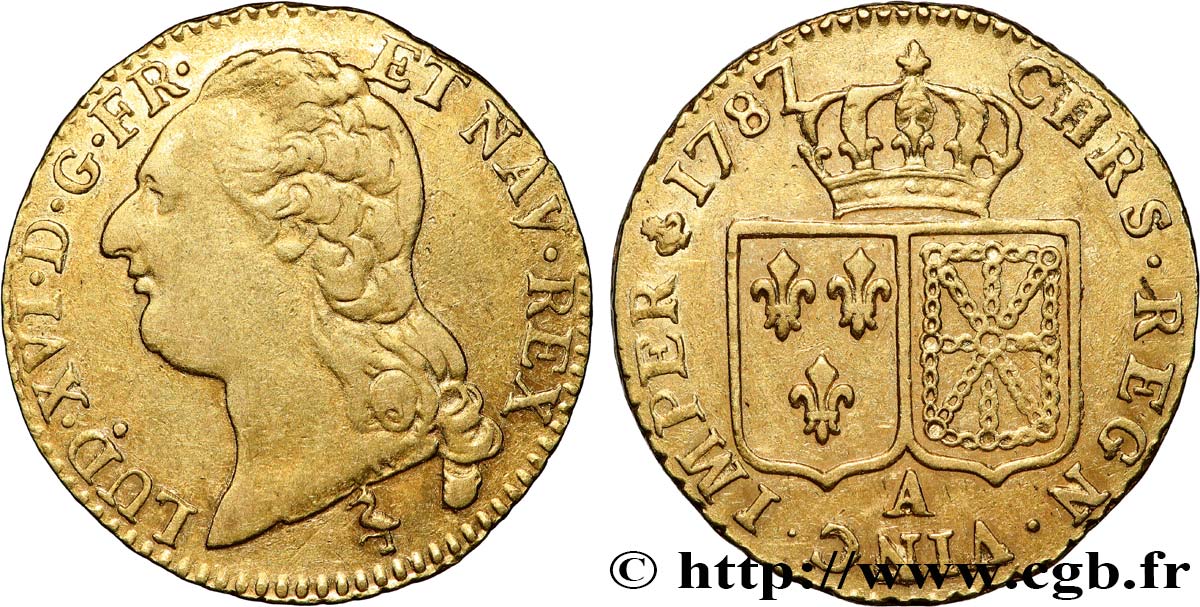 LOUIS XVI Louis d or aux écus accolés 1787 Paris TTB+
