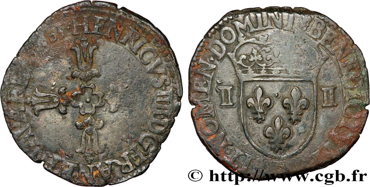 HENRY IV Quart d écu, croix feuillue de face 1603 La Rochelle q.BB