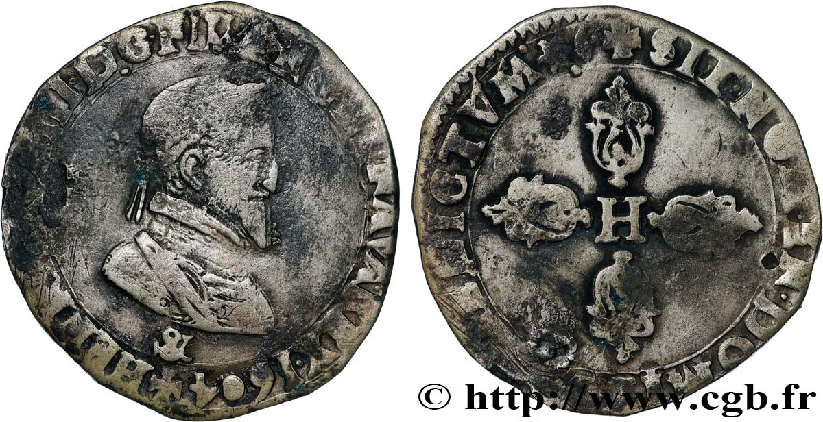 HENRY IV Demi-franc, type d Aix-en-Provence 1604 Aix-en-Provence BC+
