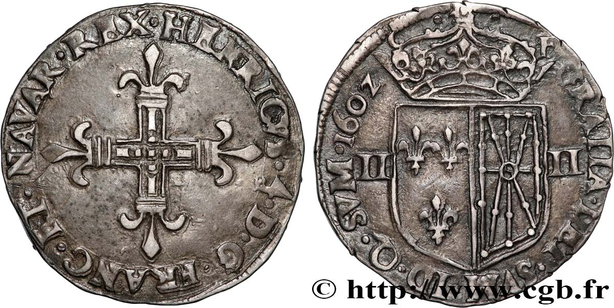 HENRY IV Quart d écu de Navarre 1602 Saint-Palais q.SPL/SPL