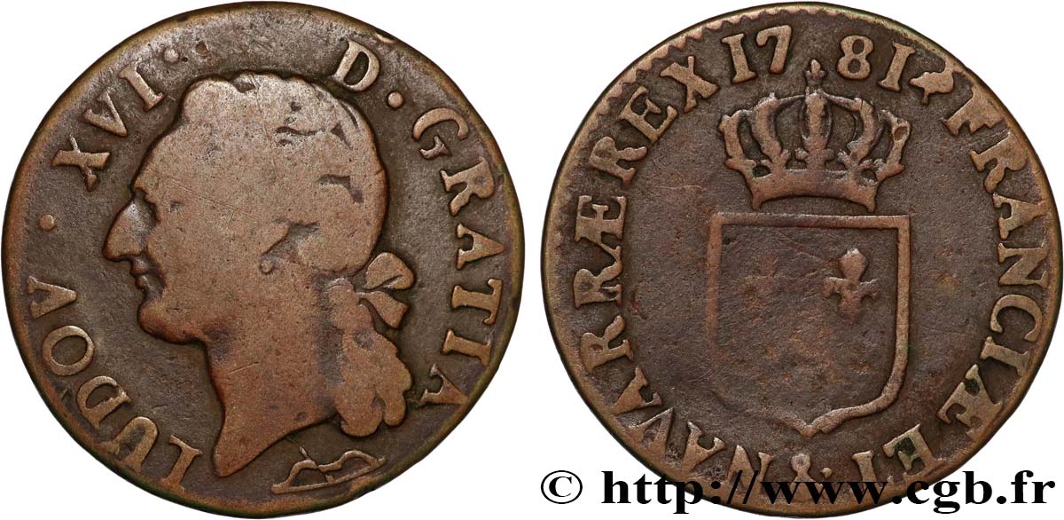 LOUIS XVI Demi sol dit à l écu 1781 Aix en Provence bry 901167