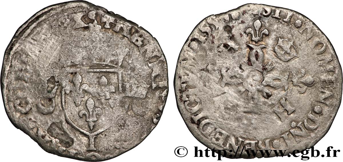 HENRI II Douzain aux croissants 1553 Limoges TB