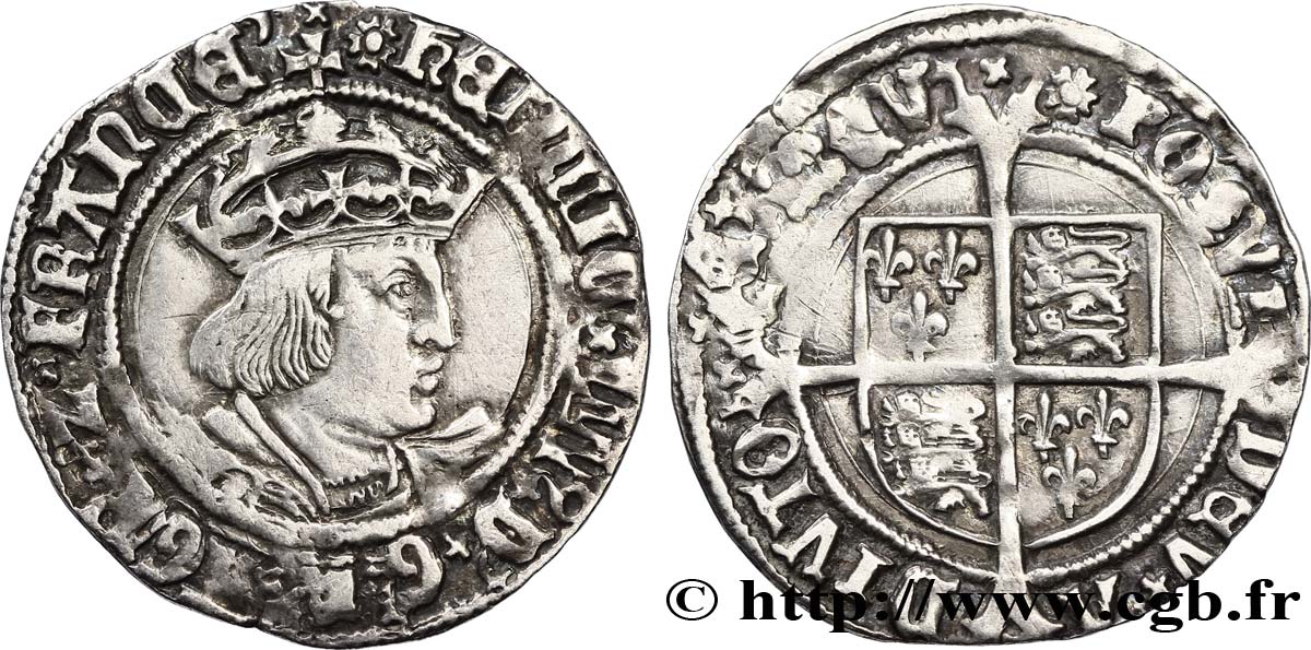 ENGLAND - KINGDOM OF ENGLAND - HENRY VIII Gros n.d. Londres XF