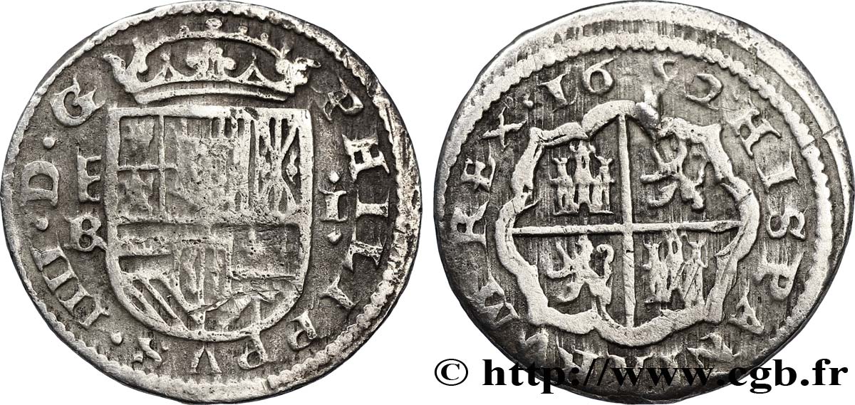 SPAIN - KINGDOM OF SPAIN - PHILIP IV 1 Réal 1652 Ségovie VF