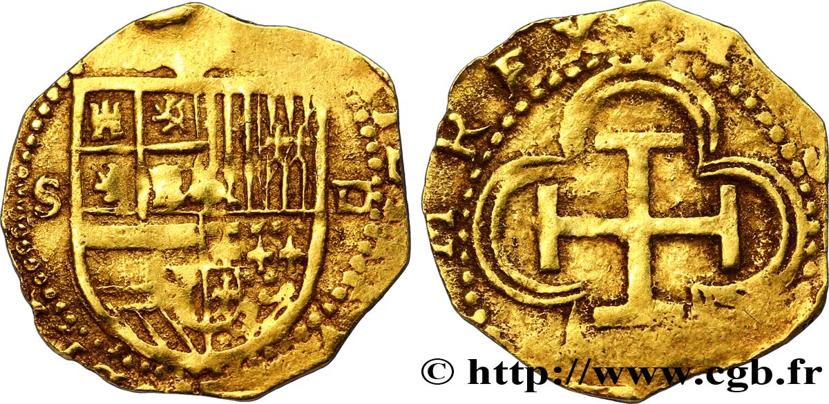 SPAIN - PHILIPPE II OF HABSBOURG Écu d’or n.d. Séville BC