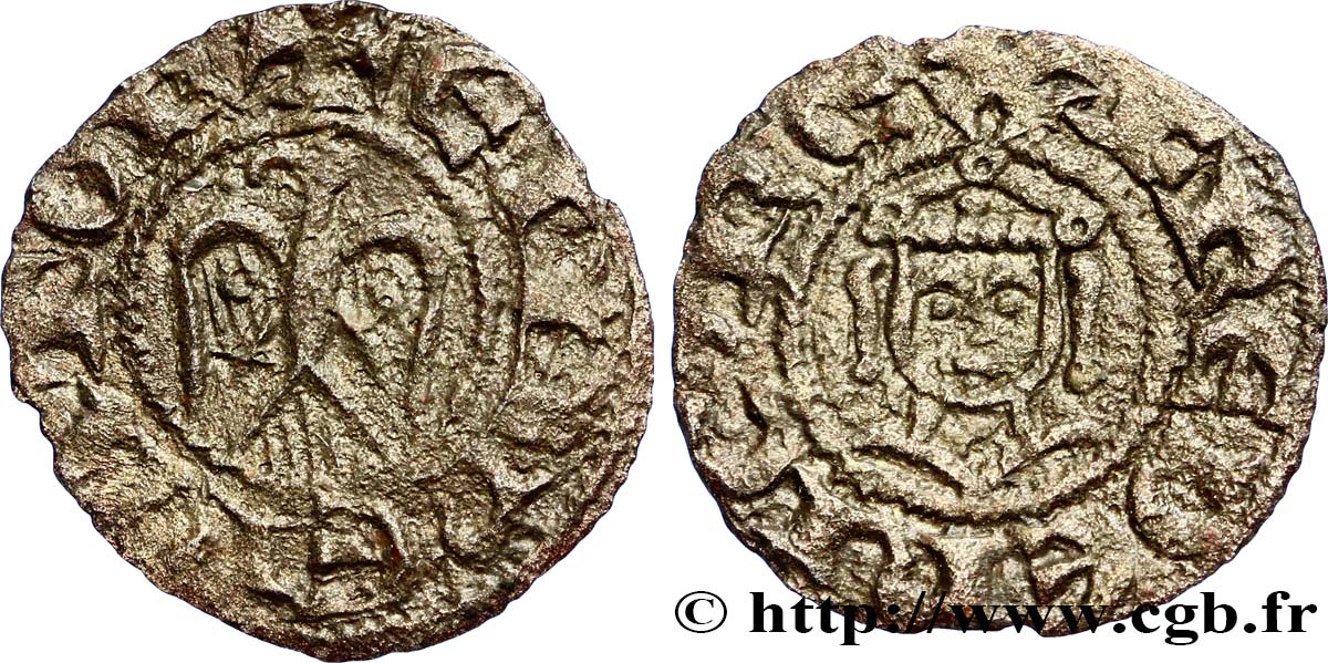ITALY - KINGDOM OF SICILY - CONSTANCE AND HENRY VI - FREDERIC II AND HENRY VI Denaro (denier) n.d. Brindisi  XF