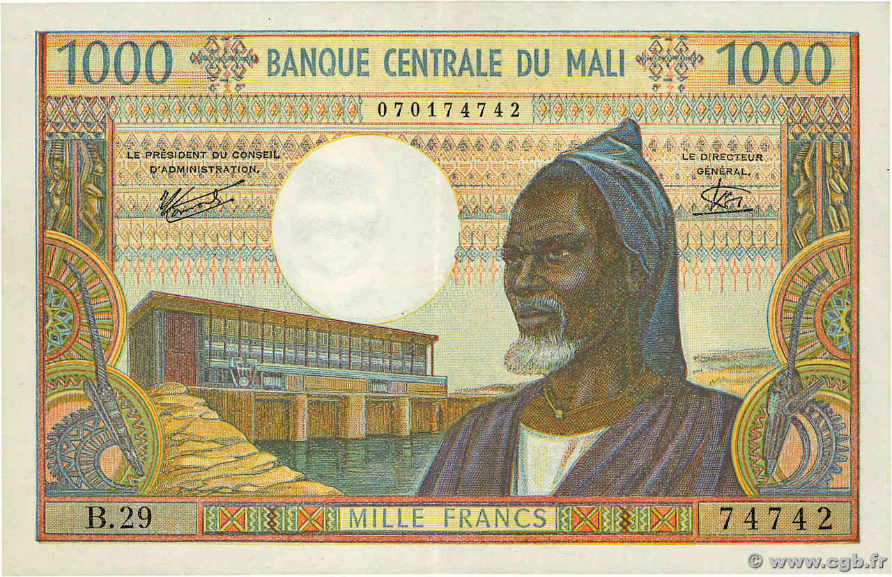 1000 Francs MALI  1970 P.13e SUP