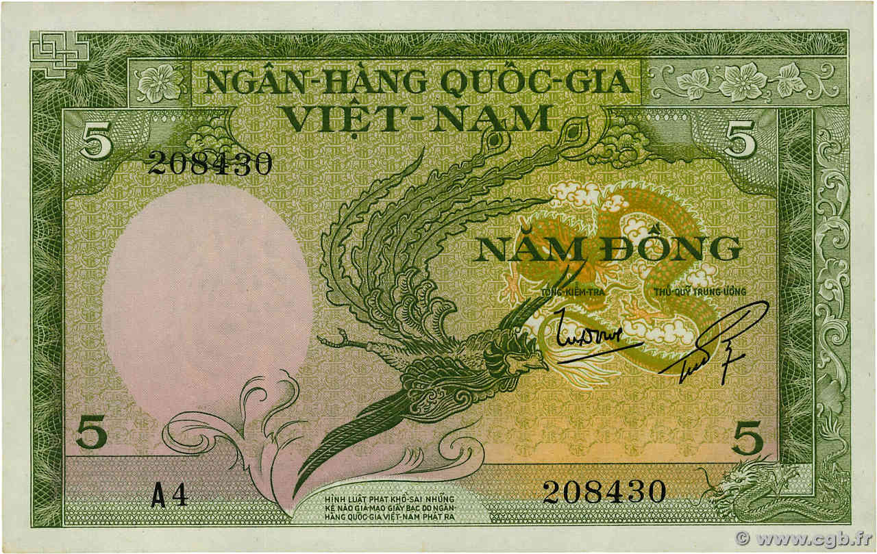 5 Dong VIET NAM SUD  1955 P.02a pr.NEUF