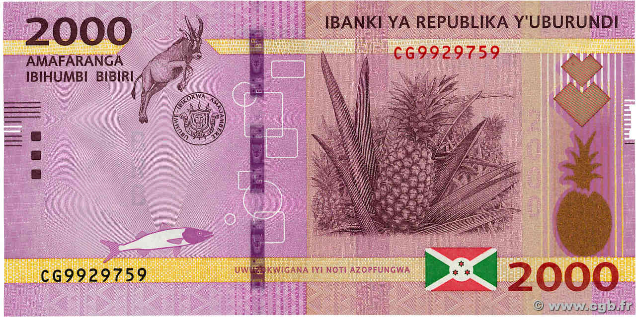 2000 Francs BURUNDI  2018 P.52 NEUF