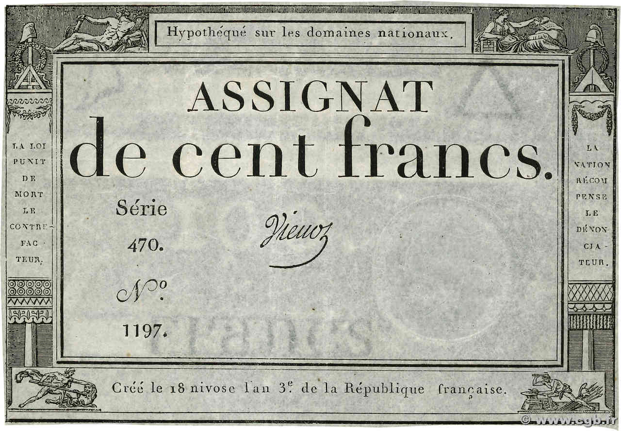 100 Francs FRANKREICH  1795 Ass.48a fST