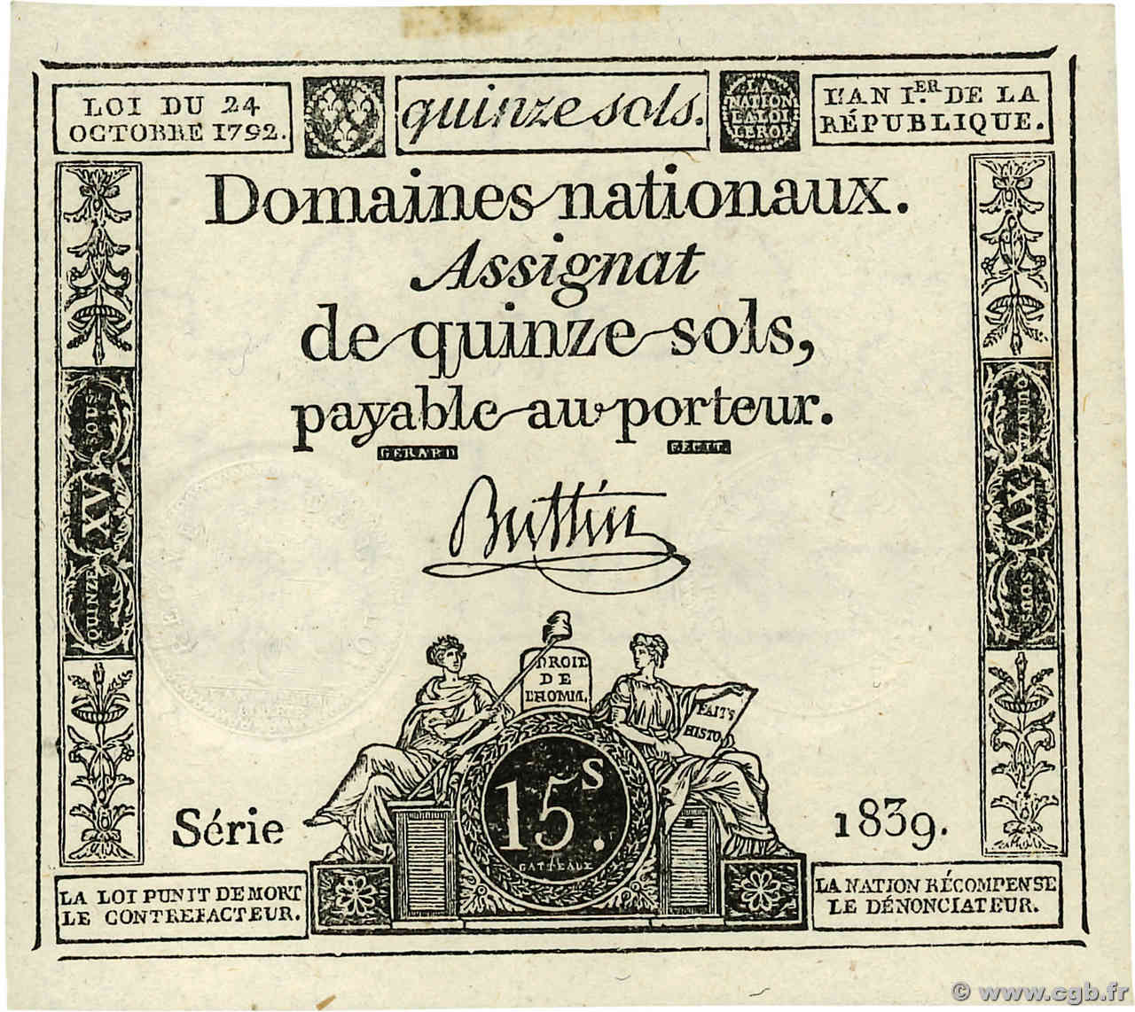 15 Sols FRANCIA  1792 Ass.35a SC