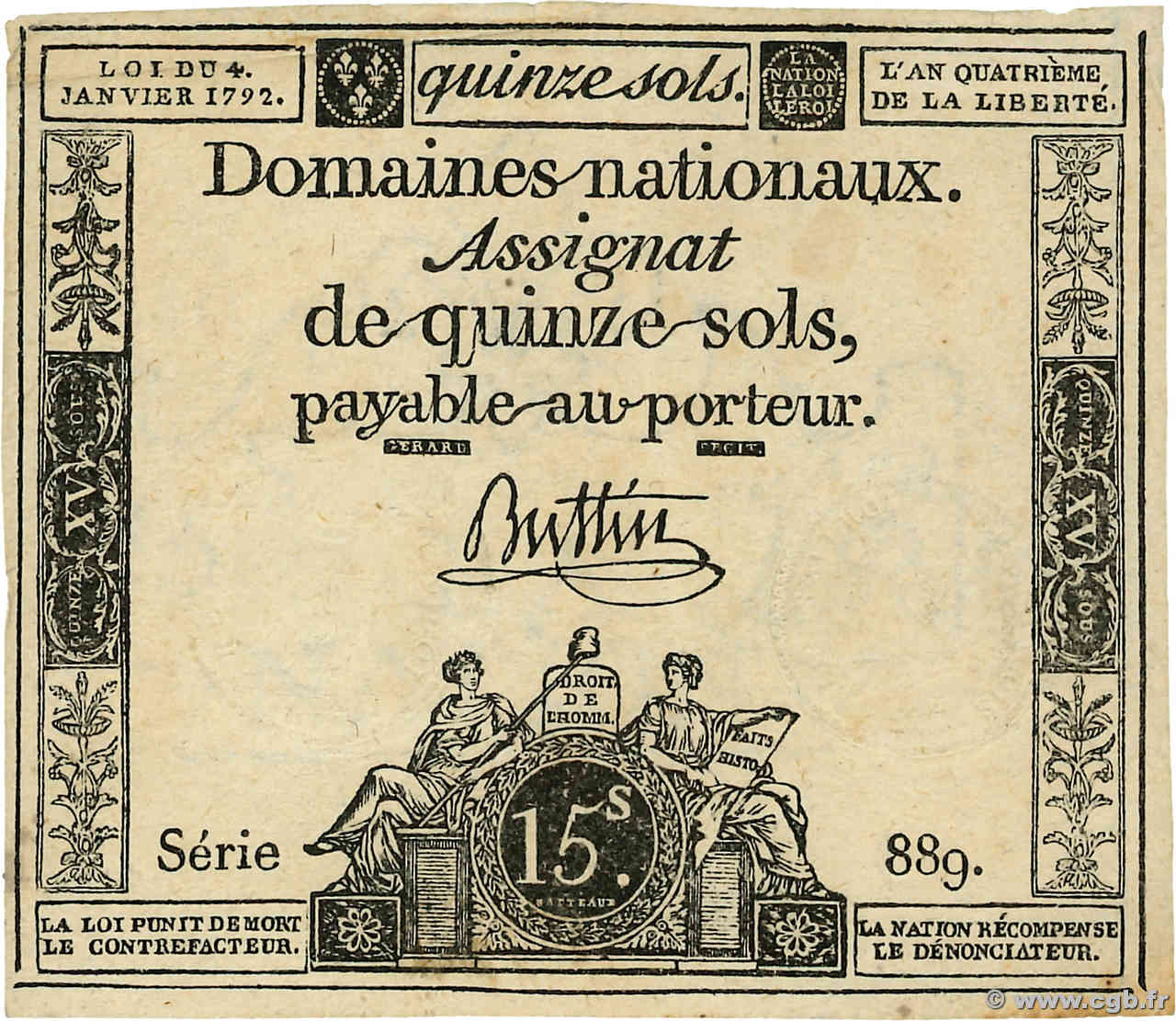 15 Sols FRANCIA  1792 Ass.24a BB