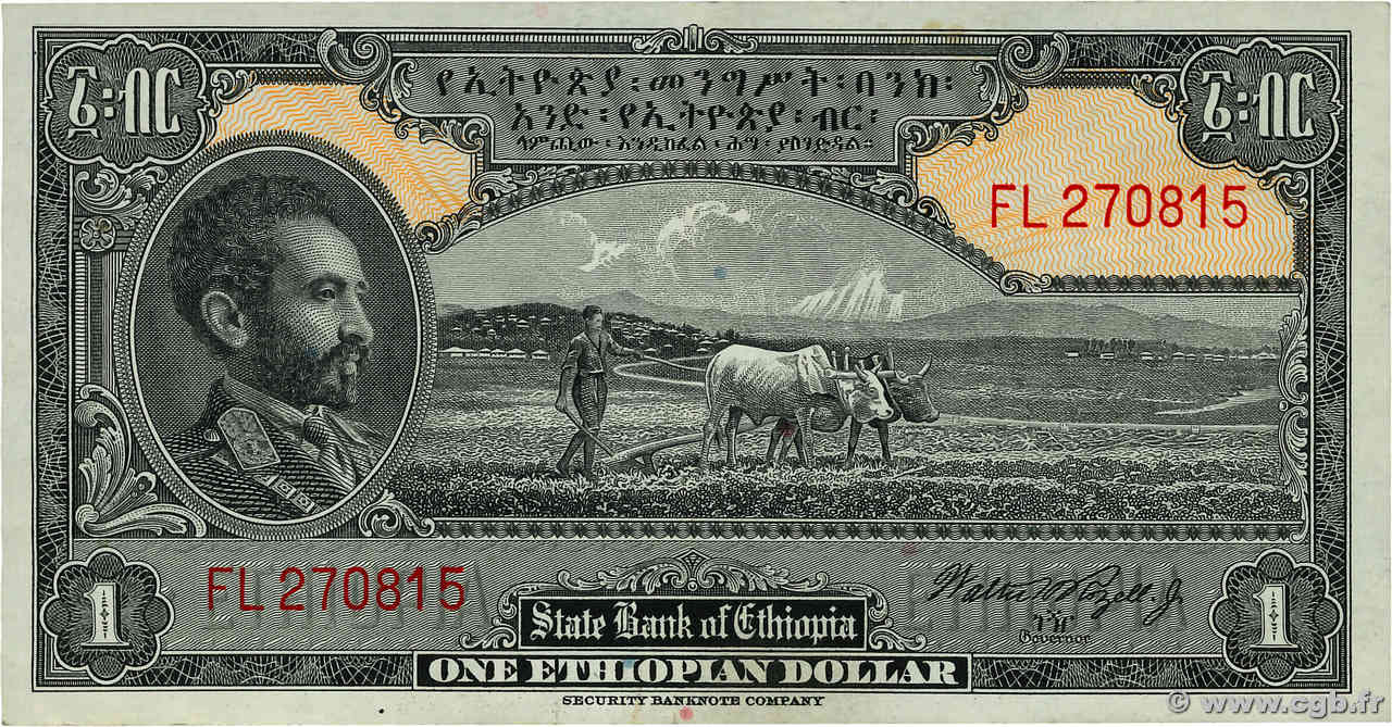 1 Dollar ETHIOPIA  1945 P.12c VF+