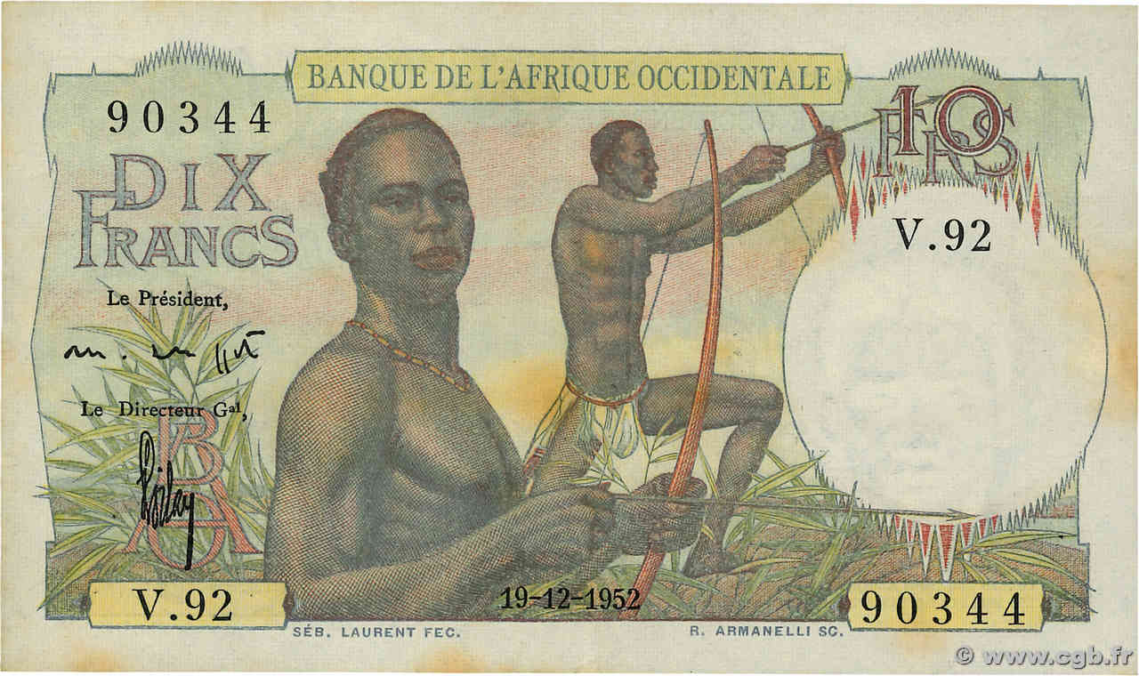 10 Francs AFRIQUE OCCIDENTALE FRANÇAISE (1895-1958)  1946 P.37 SUP