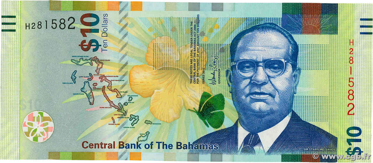 10 Dollars BAHAMAS  2016 P.79 NEUF