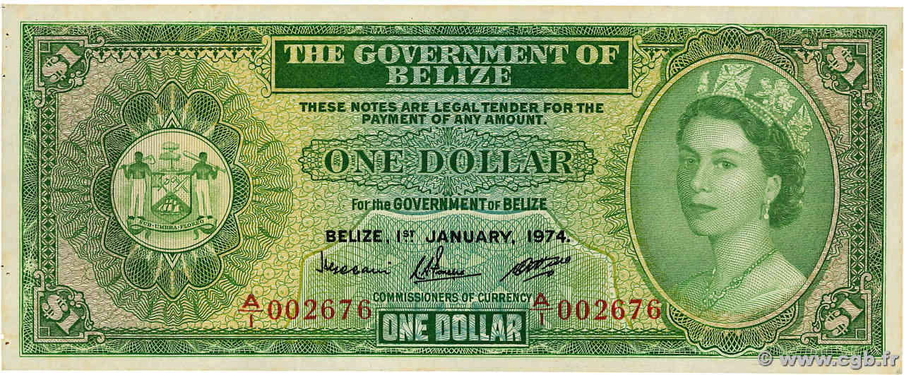 1 Dollar BELIZE  1974 P.33a SUP+