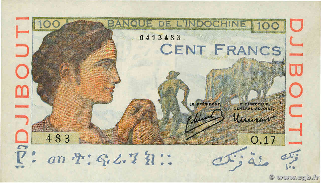 100 Francs DJIBOUTI  1946 P.19A SUP+