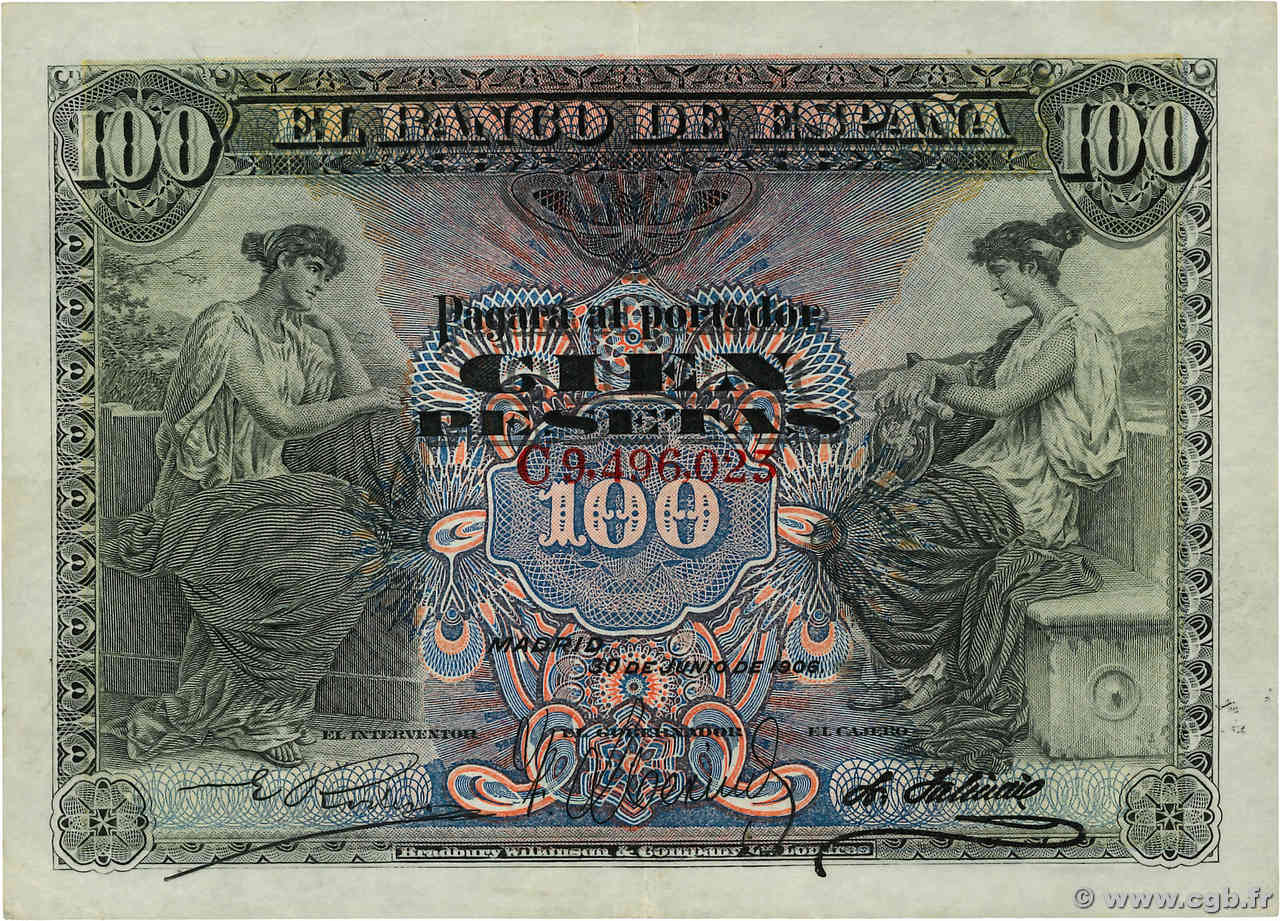 100 Pesetas ESPAGNE  1906 P.059a TTB+