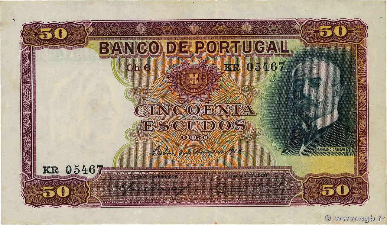 50 Escudos PORTUGAL  1938 P.149 MBC