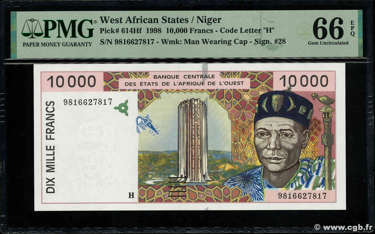 10000 Francs Faux ÉTATS DE L AFRIQUE DE L OUEST  1998 P.614Hg NEUF