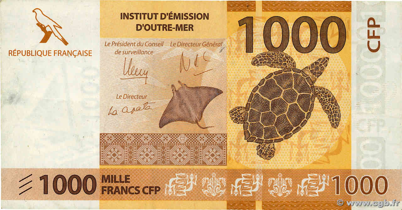 1000 Francs FRENCH PACIFIC TERRITORIES  2014 P.06 VF