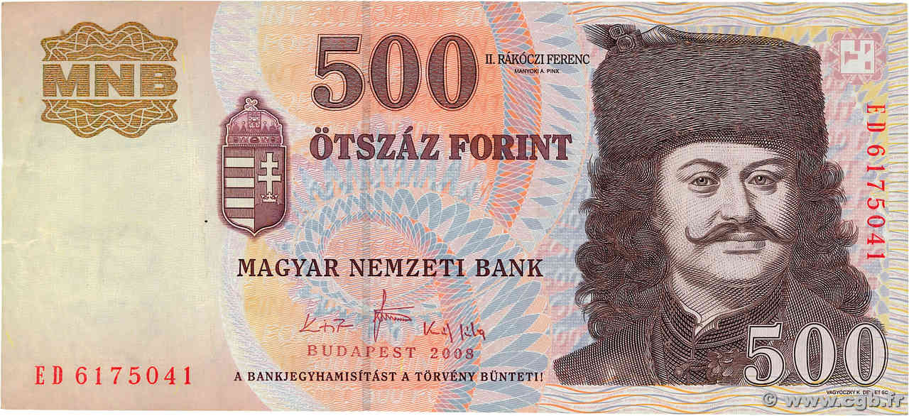 500 Forint HONGRIE  2008 P.188f TTB