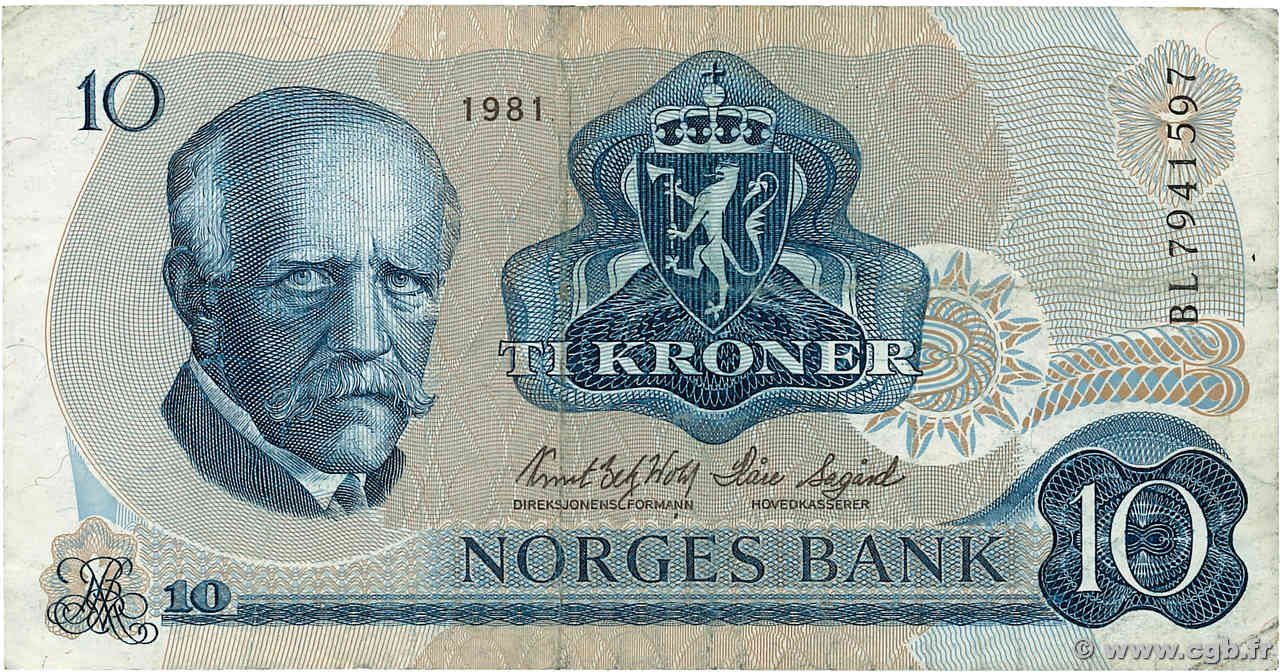 10 Kroner NORWAY  1981 P.36c F